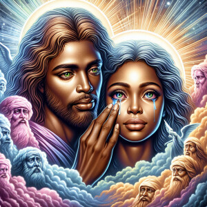 Ensure that the image distinctly represents both Jesus Christ an...