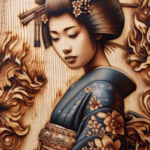 women in blue kimono