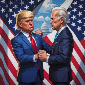 Trump in role Cpt. America,,fighting with Biden in white house,...