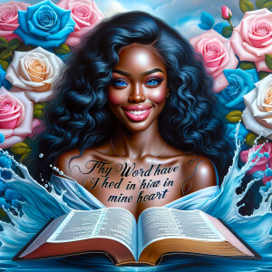 Create an image of an ultra-light-skinned African-American woman...