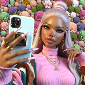 Enhance the existing 3D realistic digital art portrait in a chi-...