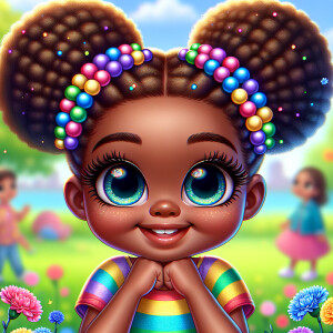 A cartoon-style digital illustration of a young African-American...
