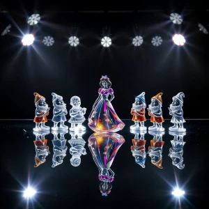 Arrange a Swarovski crystal figurine set of Snow White and the S...