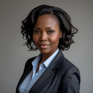 Photography, photo for resume, an African woman in business atti...