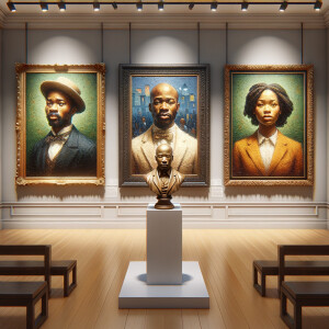 Design a close-up, detailed 3D view inside an African-American m...