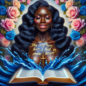 Create an image of an ultra-light-skinned African-American woman...