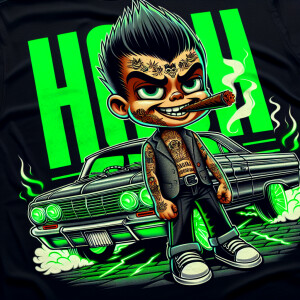 design t-shirt icartoon character of bart Simpson smoking a ciga...