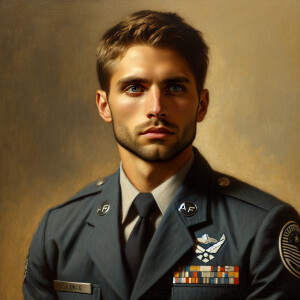 a portrait of a United States Male Air Force soldier. Realistic...