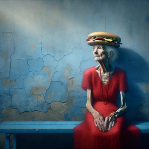 grainy, blurry, simplified, angular, harsh, absurd, modernist pa...