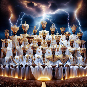 Surrounded by a dazzling display of light and crackling lightnin...