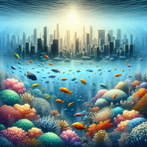 The city of Houston is underwater. Detailed, striking eye catchi...