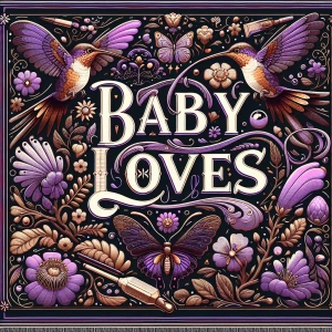 Alot of detail.
Create a design featuring the phrase "baby loves...