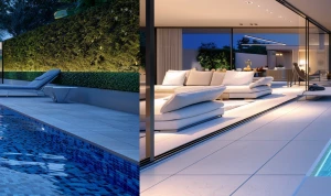 Ultra photo-realistic high-end DSLR image blending interior and...