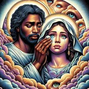 Ensure that the image distinctly represents both Jesus Christ an...