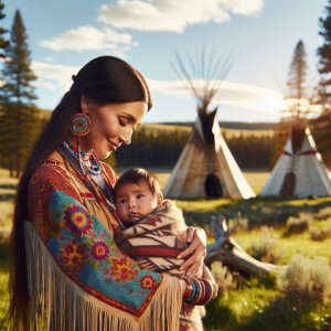 American Indian Mother and child