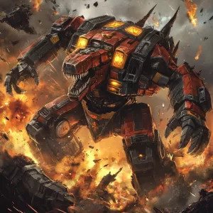 Generate an image depicting Grimlock from the Transformers serie...