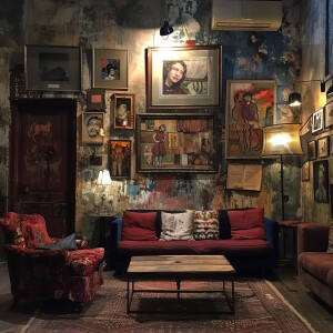 The scene exudes a sense of warmth and comfort, with a backdrop...