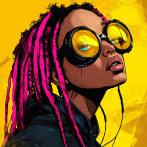 Highly detailed portrait of a sewer emo punk Nigritian girl stud...