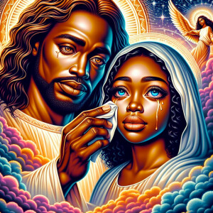 Ensure that the image distinctly represents both Jesus Christ an...