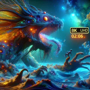 Create an 8K UHD motion graphic featuring photorealistic, highly...