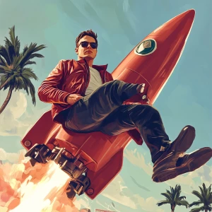 Elon Musk..Elon riding a rocket, in GTA San Andreas and carton s...