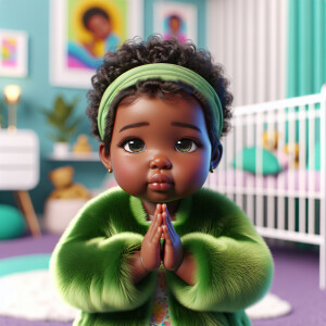 A 3D realistic illustration of a light-skinned African-American...