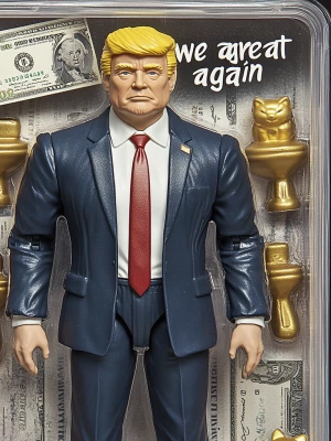 A full action figure of an older, slightly overweight,  caucasia...