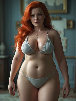 Big chested red head. 160 pounds and very curvy. Wearing extreme...