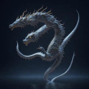 An elegant dragon soaring through the sky, composed entirely of...