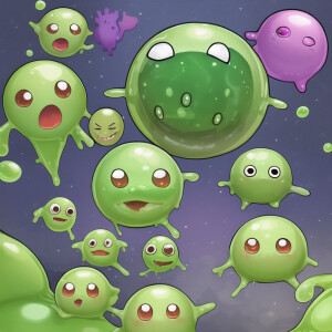 An alien slimeblob character