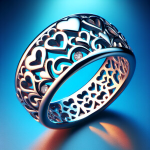 A stunning sterling silver heart ring showcasing an intricate pa...