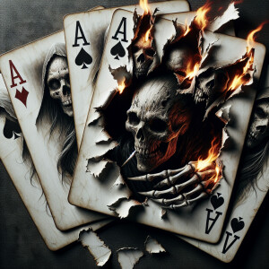 A big hole was torn out of the playing cards, and the God of Dea...