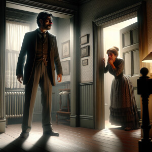 "Create a scene depicting the fifteenth frame. Show the interior...