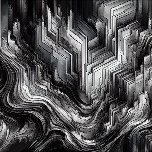 Picture a captivating display of bold lines and shapes intertwin...