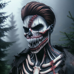 A gothic Jack Skellington-inspired character with a more siniste...