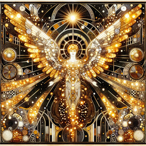 matrix, pointillism, klimt, art nouveau, clown  made out of pure...