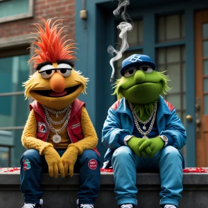In the style of the Muppet Show: best friends Dert and Bernie (w...