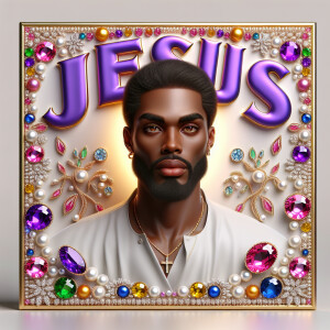 A 3D realistic artwork featuring the phrase 'Jesus Saves' adorne...