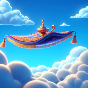 A little magic carpet float blue sky