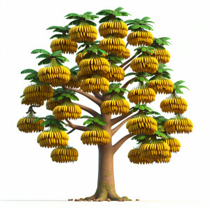 A tree with ripe plantains