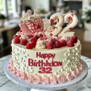 Make an ultra realistic birthday cake with the words Happy Birth...