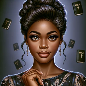Realistic illustration portrait of a beautiful African American...