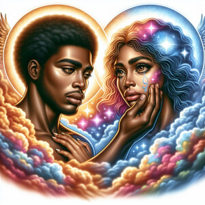 Ensure that the image distinctly represents both Jesus Christ an...