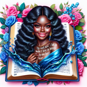 Create an image of an ultra-light-skinned African-American woman...