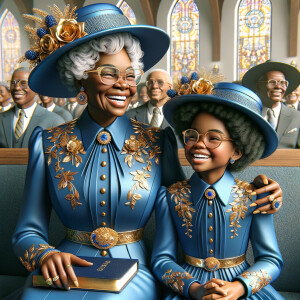 Adjust the 3-D realistic image to depict the African-American gr...