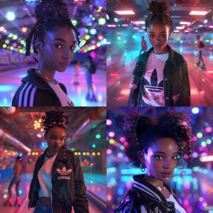 3-D image of a young beautiful African-American female she has a...