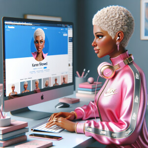 A beautiful light skin African American woman with with a pink j...