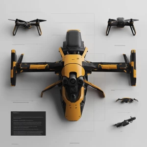 A detailed specification sheet for a 3D drone