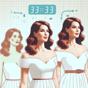 A pretty woman gains weight every second with her weight display...