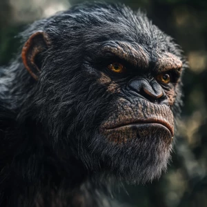 Monkey,  in the style of Yautja's (Hunter Predator),ultra-detail...